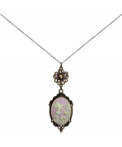 Lucky Clover Cameo Necklace Best Friend Heart Charms Jewelry 2 Chain Deluxe Gift Lotus hummingbird $10.91 Pendants