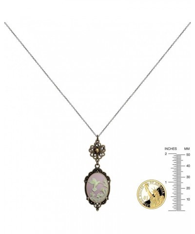 Lucky Clover Cameo Necklace Best Friend Heart Charms Jewelry 2 Chain Deluxe Gift Lotus hummingbird $10.91 Pendants