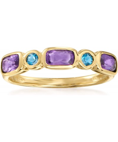 0.70 ct. t.w. Amethyst and .10 ct. t.w. London Blue Topaz Ring in 14kt Yellow Gold $100.36 Rings