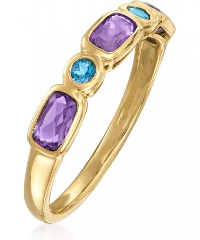 0.70 ct. t.w. Amethyst and .10 ct. t.w. London Blue Topaz Ring in 14kt Yellow Gold $100.36 Rings