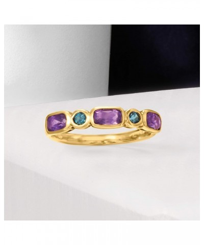 0.70 ct. t.w. Amethyst and .10 ct. t.w. London Blue Topaz Ring in 14kt Yellow Gold $100.36 Rings