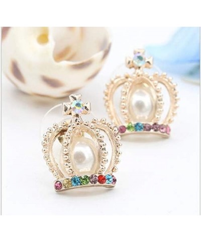 Faux Fur Pom Pom Tassel Drop Dangle Earrings Set Multicolored Crown Pearl pack of 1 pair $7.77 Earrings