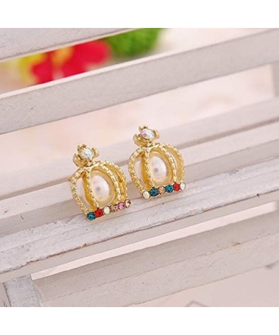 Faux Fur Pom Pom Tassel Drop Dangle Earrings Set Multicolored Crown Pearl pack of 1 pair $7.77 Earrings