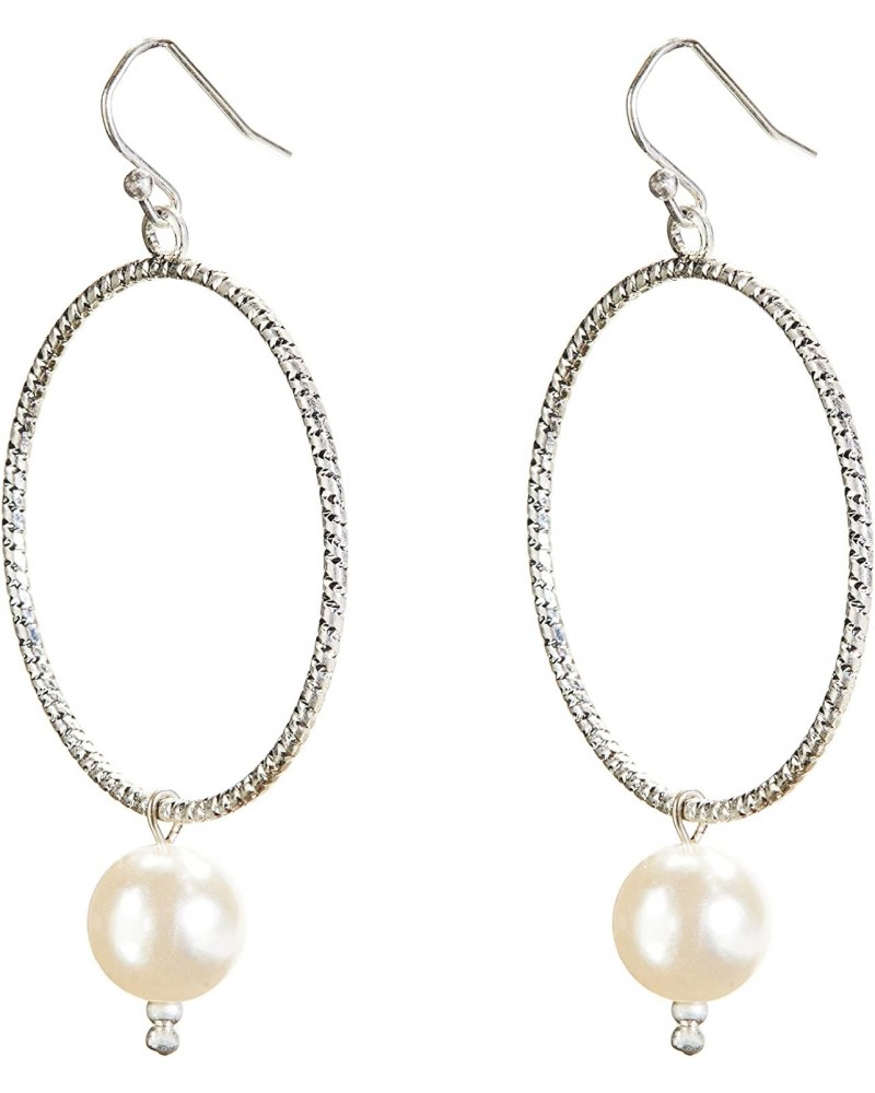 Charlie Paige Pearl Drop Dangle Earrings | Whie Glass Pearl Earrings for Women | Hypoallergenic | Statement Earrings $8.69 Ea...