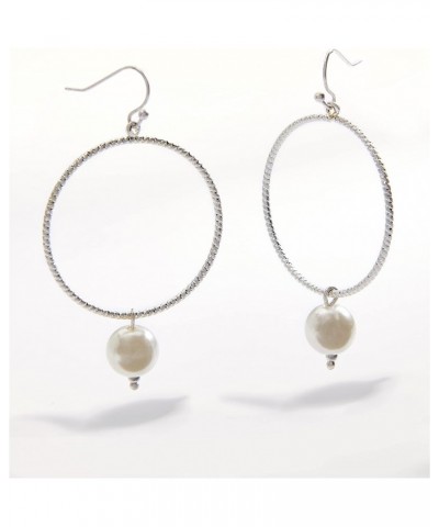 Charlie Paige Pearl Drop Dangle Earrings | Whie Glass Pearl Earrings for Women | Hypoallergenic | Statement Earrings $8.69 Ea...