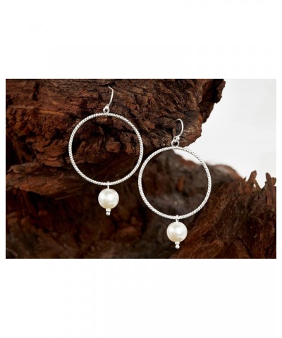 Charlie Paige Pearl Drop Dangle Earrings | Whie Glass Pearl Earrings for Women | Hypoallergenic | Statement Earrings $8.69 Ea...