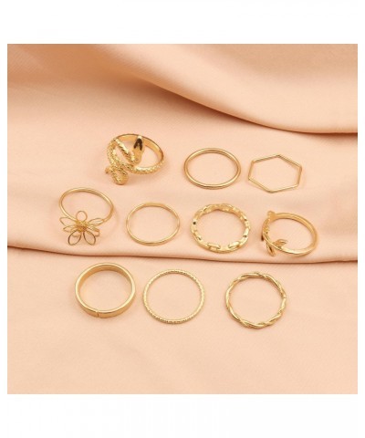 Gold Boho Ring Sets Stackable Knuckle Ring Vintage Snake Finger Rings Set Stacking Joint Midi Trendy Rings Sets for Women Gir...