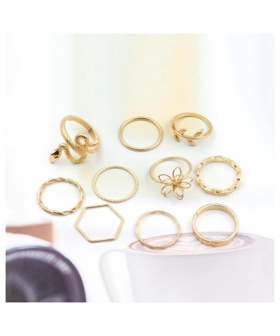 Gold Boho Ring Sets Stackable Knuckle Ring Vintage Snake Finger Rings Set Stacking Joint Midi Trendy Rings Sets for Women Gir...