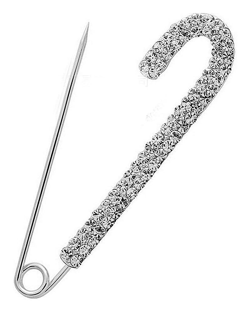 Gold Silver Big Safety Pin Brooch for Sweater Shawl Clips Jewelry Collar Brooch Pin for Women Girl Silver $7.27 Brooches & Pins