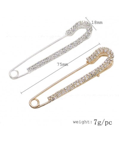 Gold Silver Big Safety Pin Brooch for Sweater Shawl Clips Jewelry Collar Brooch Pin for Women Girl Silver $7.27 Brooches & Pins