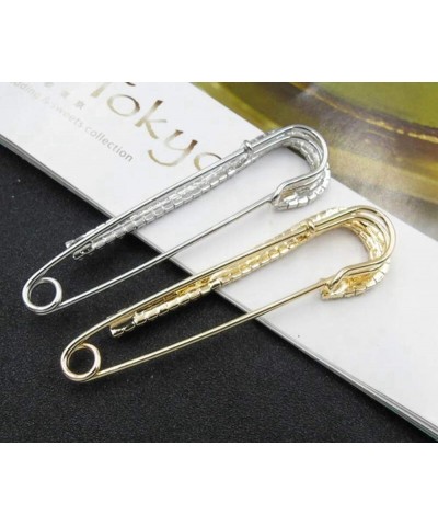 Gold Silver Big Safety Pin Brooch for Sweater Shawl Clips Jewelry Collar Brooch Pin for Women Girl Silver $7.27 Brooches & Pins