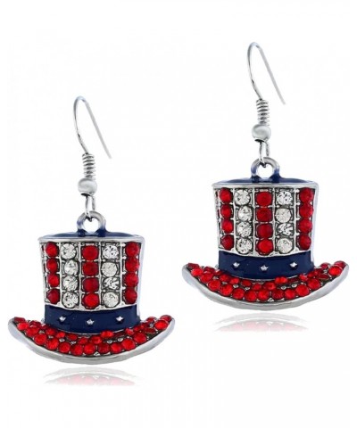 4th of July Earrings for Women - Fourth of July Accessories - Red White and Blue Necklace - American Patriotic Flag Earrings ...