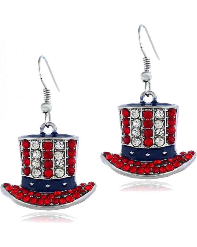 4th of July Earrings for Women - Fourth of July Accessories - Red White and Blue Necklace - American Patriotic Flag Earrings ...