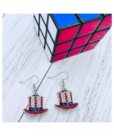 4th of July Earrings for Women - Fourth of July Accessories - Red White and Blue Necklace - American Patriotic Flag Earrings ...