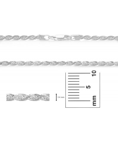 2mm-3mm .925 Sterling Silver Diamond-Cut Twisted Rope Chain Anklet 10.0 Inches 2.6mm Anklet $27.55 Anklets