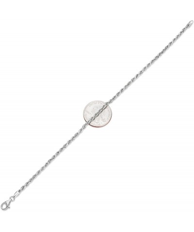 2mm-3mm .925 Sterling Silver Diamond-Cut Twisted Rope Chain Anklet 10.0 Inches 2.6mm Anklet $27.55 Anklets