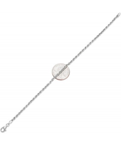 2mm-3mm .925 Sterling Silver Diamond-Cut Twisted Rope Chain Anklet 10.0 Inches 2.6mm Anklet $27.55 Anklets