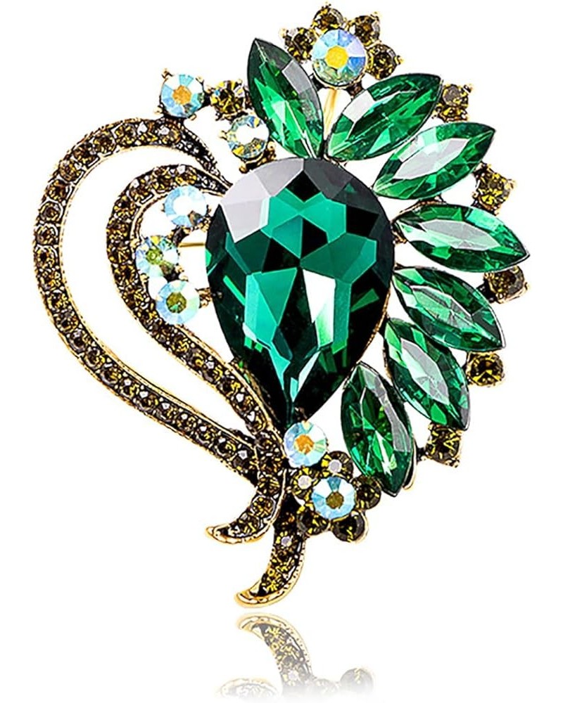 Rhinestone Brooch Pin for Women Girls Elegant Dress Accessories Wedding Christmas Birthday Jewelry Gift Heart Green $10.79 Br...