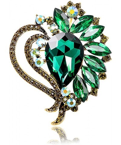 Rhinestone Brooch Pin for Women Girls Elegant Dress Accessories Wedding Christmas Birthday Jewelry Gift Heart Green $10.79 Br...