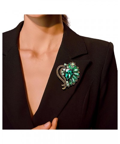 Rhinestone Brooch Pin for Women Girls Elegant Dress Accessories Wedding Christmas Birthday Jewelry Gift Heart Green $10.79 Br...