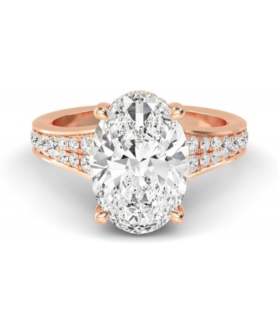 1-5 Carat (ctw) White Gold Oval,Round Cut LAB GROWN Diamond Vintage Engagement Ring (Color D-E Clarity VS1-VS2) 5.5 Rose Gold...