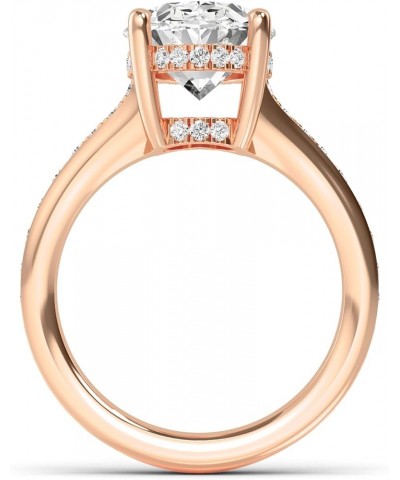 1-5 Carat (ctw) White Gold Oval,Round Cut LAB GROWN Diamond Vintage Engagement Ring (Color D-E Clarity VS1-VS2) 5.5 Rose Gold...