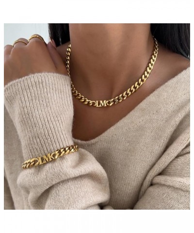 Dascus Initial Choker Necklace For Women Gold Personalized 8mm Cuban Chain Christmas Gifts Silver $13.82 Necklaces