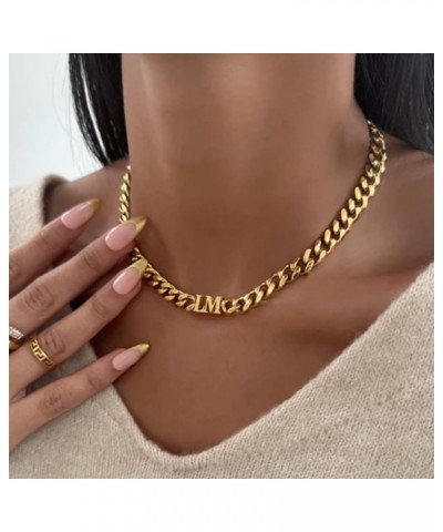 Dascus Initial Choker Necklace For Women Gold Personalized 8mm Cuban Chain Christmas Gifts Silver $13.82 Necklaces