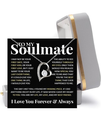 To My Beautiful Soulmate Necklace For Women, Necklace For Wife From Husband, Girlfriend Necklace From Boyfriend, Wife Birthda...