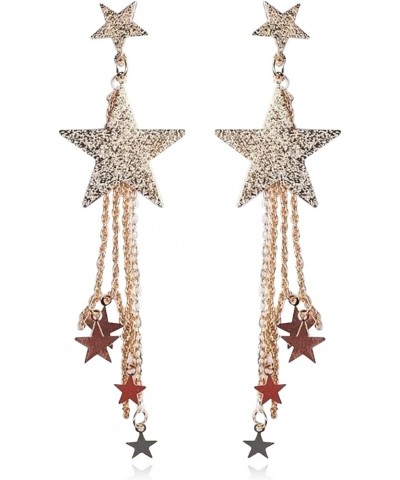 Star Earrings for Women Laser Star Sequin Earrings for Teen Girls Fringe Star Dangle Earrings Iridescence Star Design Drop Ea...