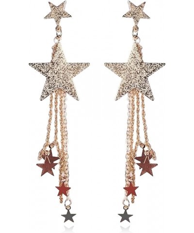 Star Earrings for Women Laser Star Sequin Earrings for Teen Girls Fringe Star Dangle Earrings Iridescence Star Design Drop Ea...