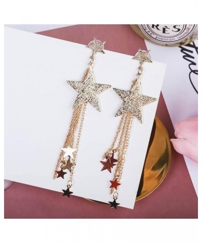 Star Earrings for Women Laser Star Sequin Earrings for Teen Girls Fringe Star Dangle Earrings Iridescence Star Design Drop Ea...