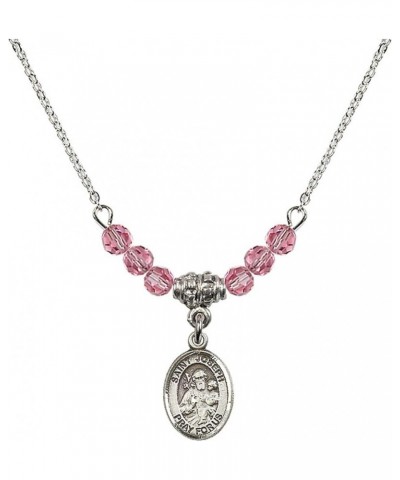 October Birth Month Bead Necklace with Catholic Patron Saint Petite Charm, 18 Inch Saint Joseph $44.05 Necklaces