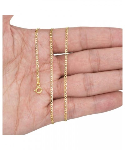 10k Yellow Gold Solid 2mm Anchor Mariner Link Chain Pendant Necklace, Womens Mens Jewelry 16" 18" 20" 22" 24" 26 16 $54.60 Ne...