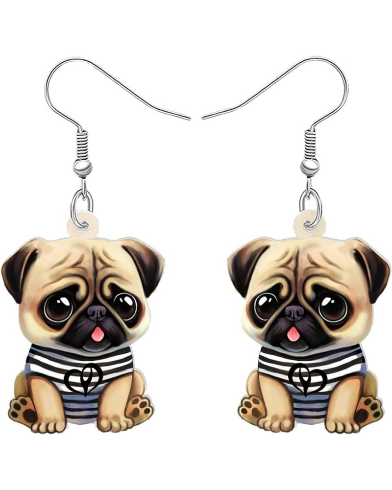 Acrylic Cute Pug Dog Earrings for Women Girls Sweet Puppy Pets Dangle Hook Earrings Jewelry Gifts for Dog Lovers Black $7.69 ...