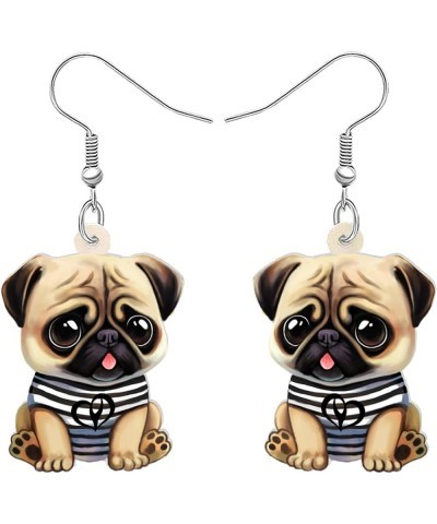 Acrylic Cute Pug Dog Earrings for Women Girls Sweet Puppy Pets Dangle Hook Earrings Jewelry Gifts for Dog Lovers Black $7.69 ...