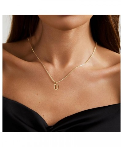 Gold Initial Necklaces for Women Teen Girls，Dainty 14k Gold Plated Letter Necklaces Cute Tiny A-Z Letter Pendant Necklace Tre...