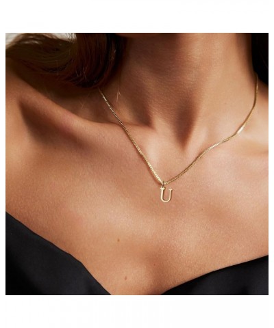 Gold Initial Necklaces for Women Teen Girls，Dainty 14k Gold Plated Letter Necklaces Cute Tiny A-Z Letter Pendant Necklace Tre...