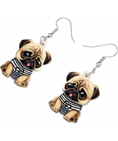 Acrylic Cute Pug Dog Earrings for Women Girls Sweet Puppy Pets Dangle Hook Earrings Jewelry Gifts for Dog Lovers Black $7.69 ...