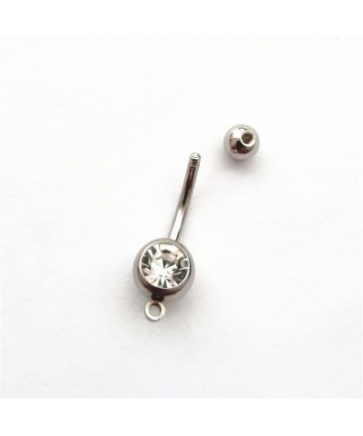 Cute Star Belly Button Ring, Simple Surgical Stainless Steel 14G Navel Barbell Ring with Dangle Pendant, Fashion Piercing Bod...