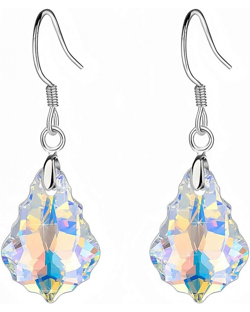 Austrian Crystal Baroque Drop Dangle Earrings for Women 925 Sterling Silver Hook Hypoallergenic Jewelry Aurora Borealis $11.7...