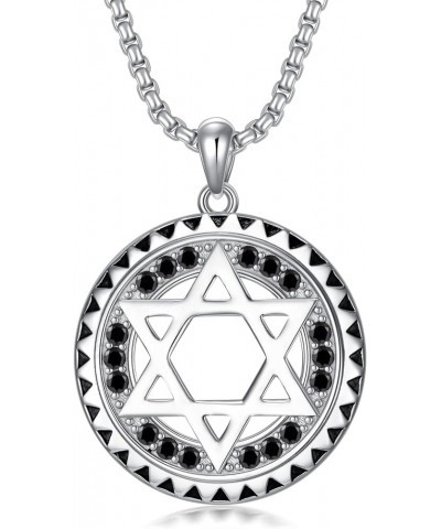 Star of David Necklace 925 Sterling Silver Jewish Christian Jewelry Gifts for Men Women Boy M01-Silver $27.53 Necklaces