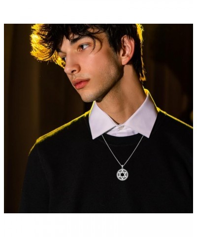 Star of David Necklace 925 Sterling Silver Jewish Christian Jewelry Gifts for Men Women Boy M01-Silver $27.53 Necklaces