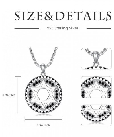 Star of David Necklace 925 Sterling Silver Jewish Christian Jewelry Gifts for Men Women Boy M01-Silver $27.53 Necklaces