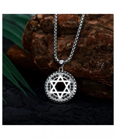 Star of David Necklace 925 Sterling Silver Jewish Christian Jewelry Gifts for Men Women Boy M01-Silver $27.53 Necklaces