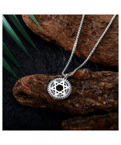 Star of David Necklace 925 Sterling Silver Jewish Christian Jewelry Gifts for Men Women Boy M01-Silver $27.53 Necklaces