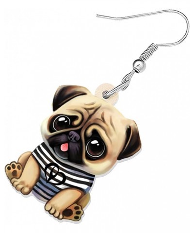 Acrylic Cute Pug Dog Earrings for Women Girls Sweet Puppy Pets Dangle Hook Earrings Jewelry Gifts for Dog Lovers Black $7.69 ...