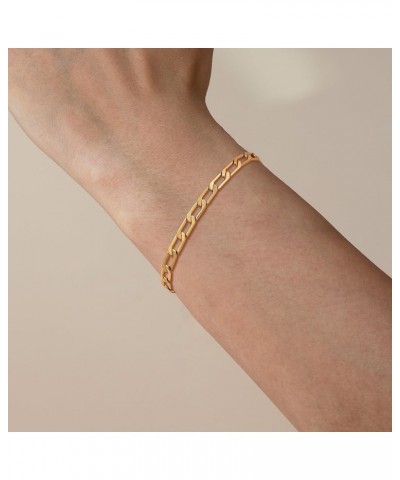 Gold Bracelet for Women 18K Gold Plated Dainty Paperclip Cubic Zirconia Disc Coin Star Cable Satellite Bead Pearl Simple Boho...