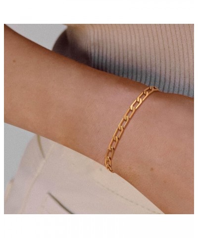 Gold Bracelet for Women 18K Gold Plated Dainty Paperclip Cubic Zirconia Disc Coin Star Cable Satellite Bead Pearl Simple Boho...