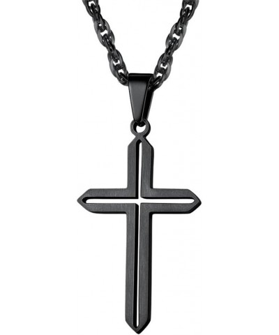 Minimalist Cross Necklace for Men Women, 316L Stainless Steel，Gold/Silver/Black/Rose Gold/Blue Tone, Hypoallergenic Jewelry, ...